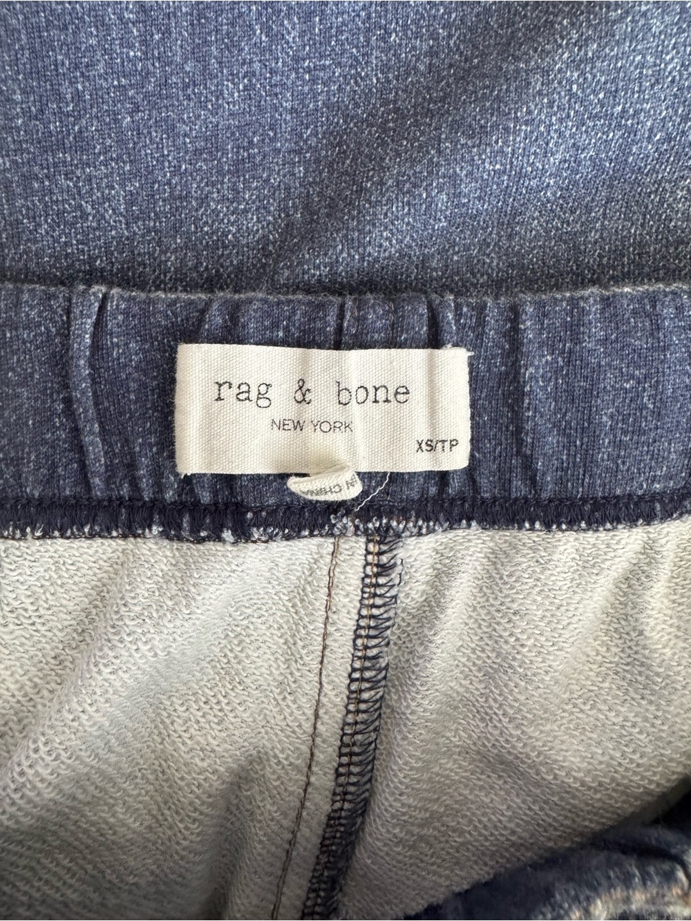 Rag & Bone Miramar Cotton Terry Wide-Leg Dark Indigo Sweatpants Jeans - Picture 5 of 6